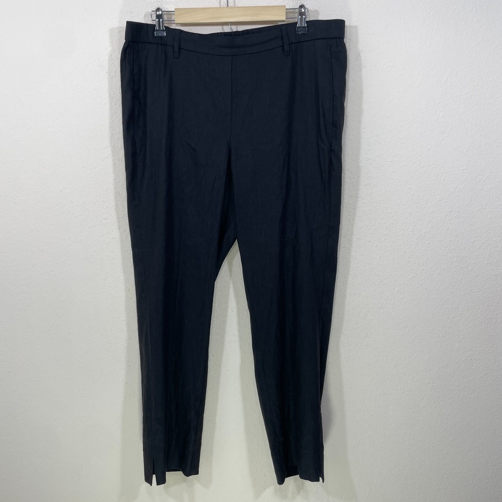 NWT J. Jill‎ Linen Stretch Ankle Pants Size LT  Black Pull On $79 NEW - Picture 2 of 7
